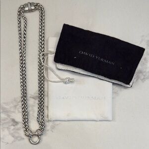 David Yurman Diamond Double Wheat Chain Necklace